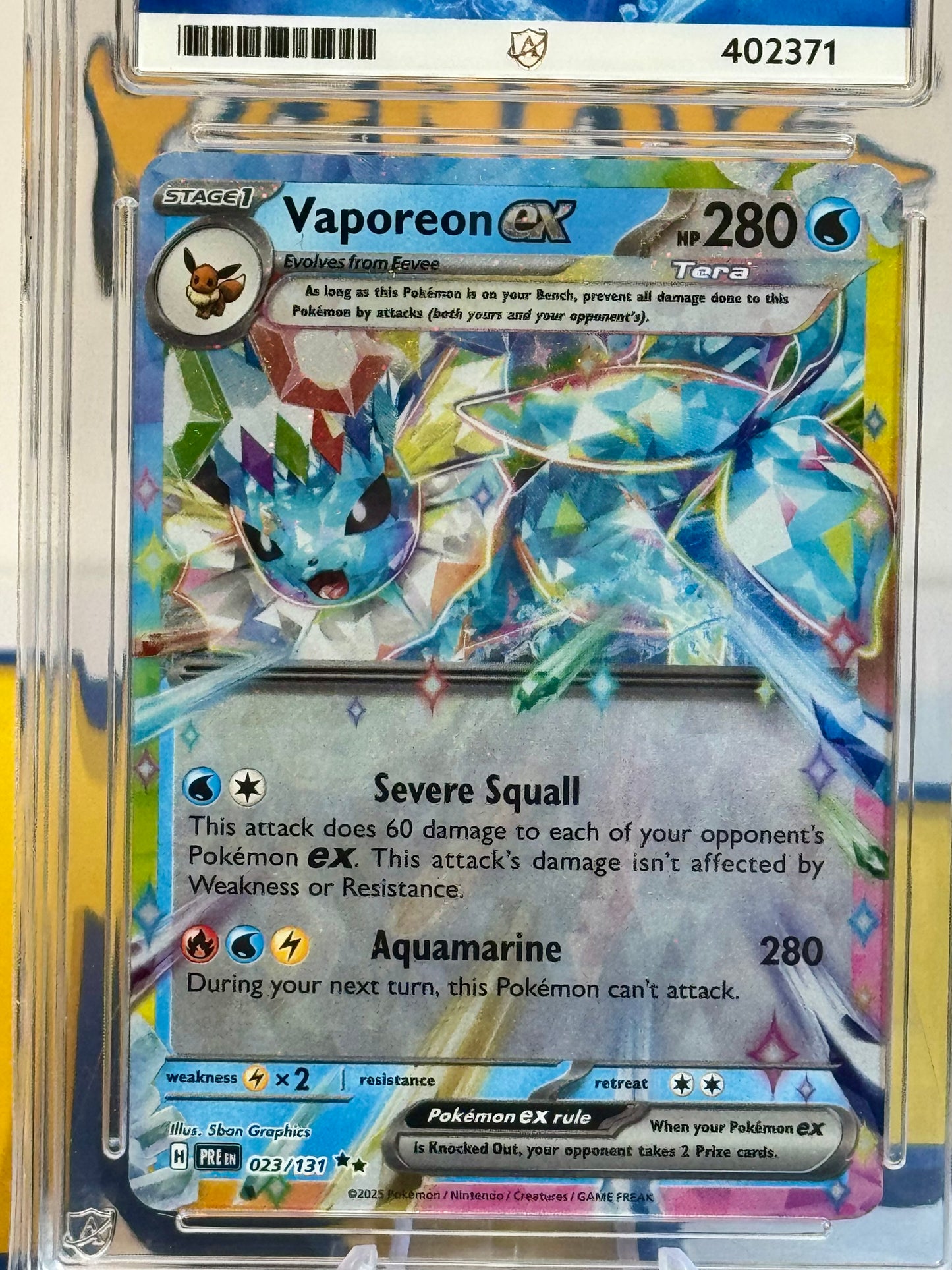 2025 Prismatic Evolutions - Vaporeon - Gem Mint 10