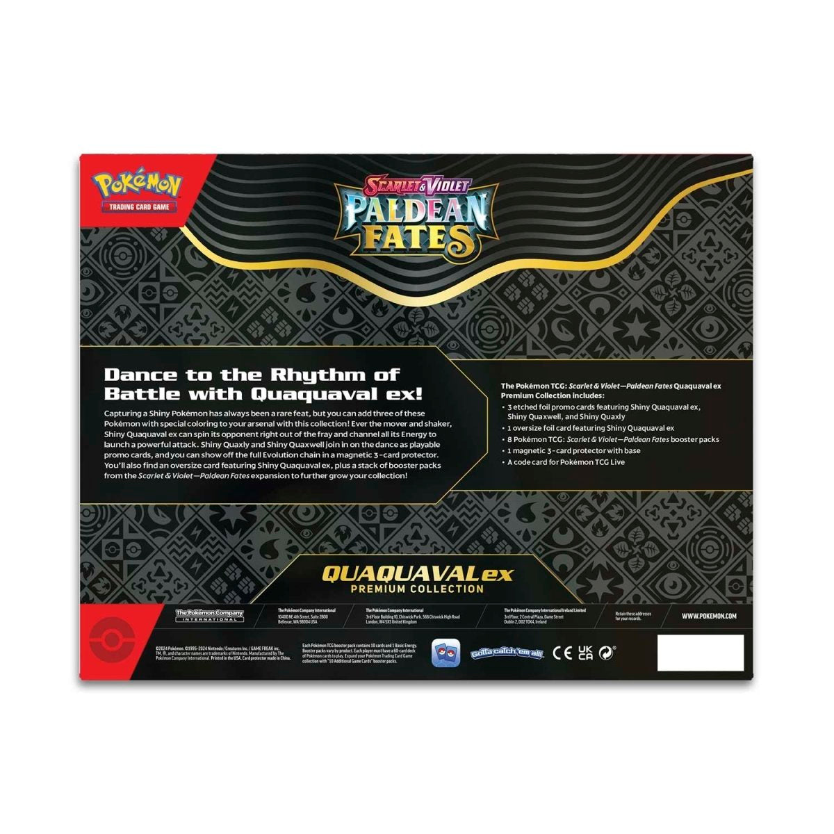 Pokemon TCG: Scarlet & Violet 3.5 Paldean Fates Quaquaval ex Premium Collection Box