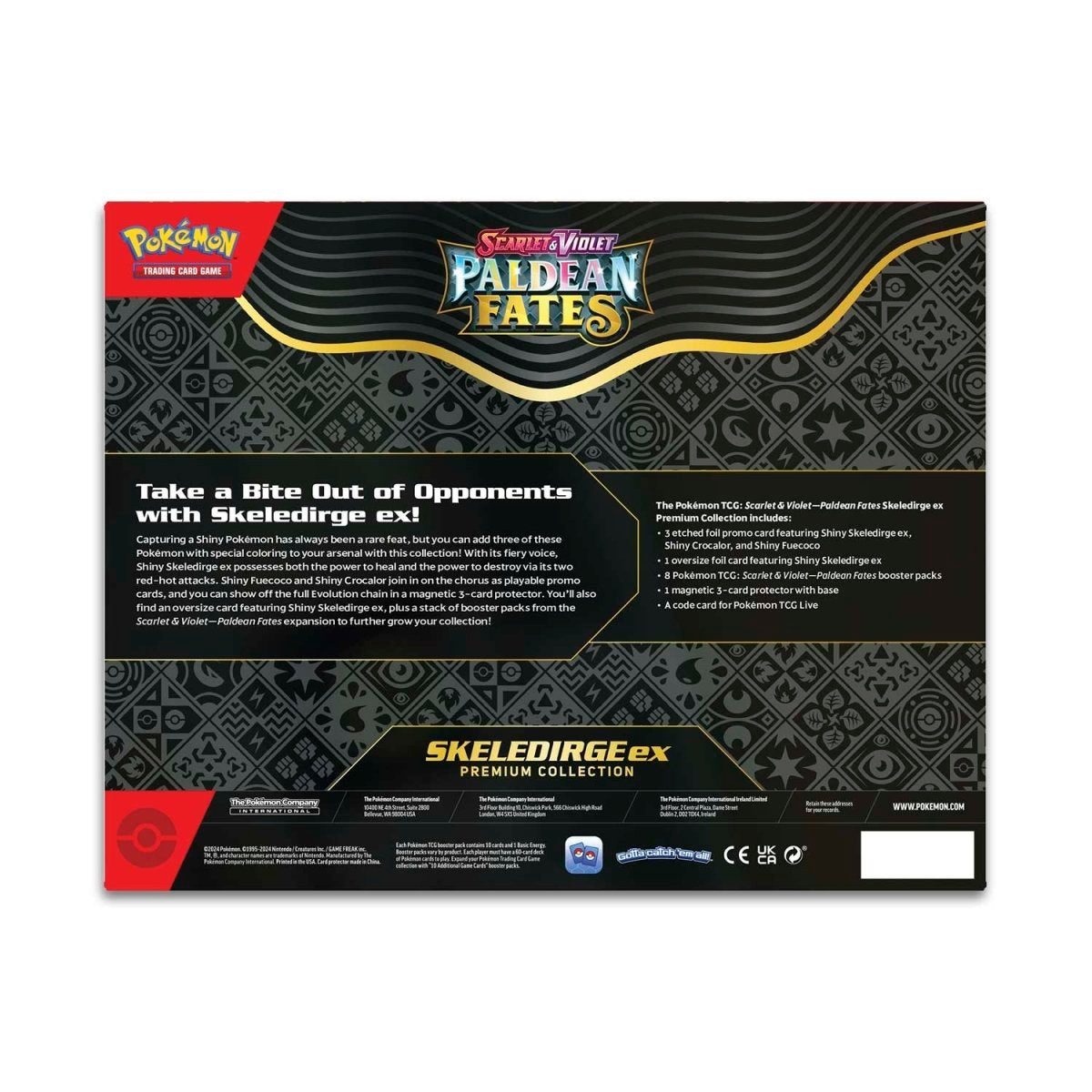 Pokemon TCG: Scarlet & Violet 3.5 Paldean Fates Skeledirge ex Premium Collection Box