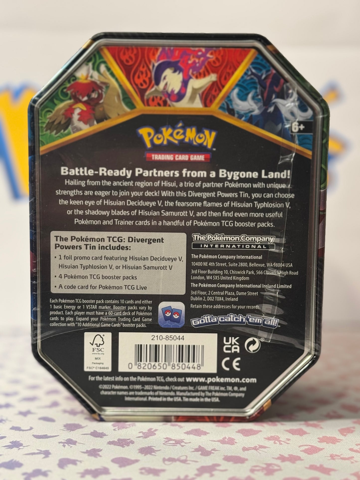 Pokémon TCG: Divergent Powers Collectors Tin - Hisuian Samurott V