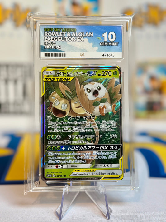 2019 Sky Legend - Rowlet & Alolan Exeggutor - Gem Mint 10