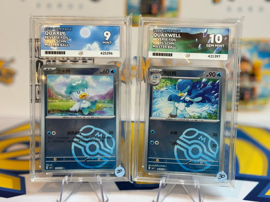 2025 Gem Pack  - Quaxly & Quaxwell (Evo Line) - Mint 9 + Gem Mint 10