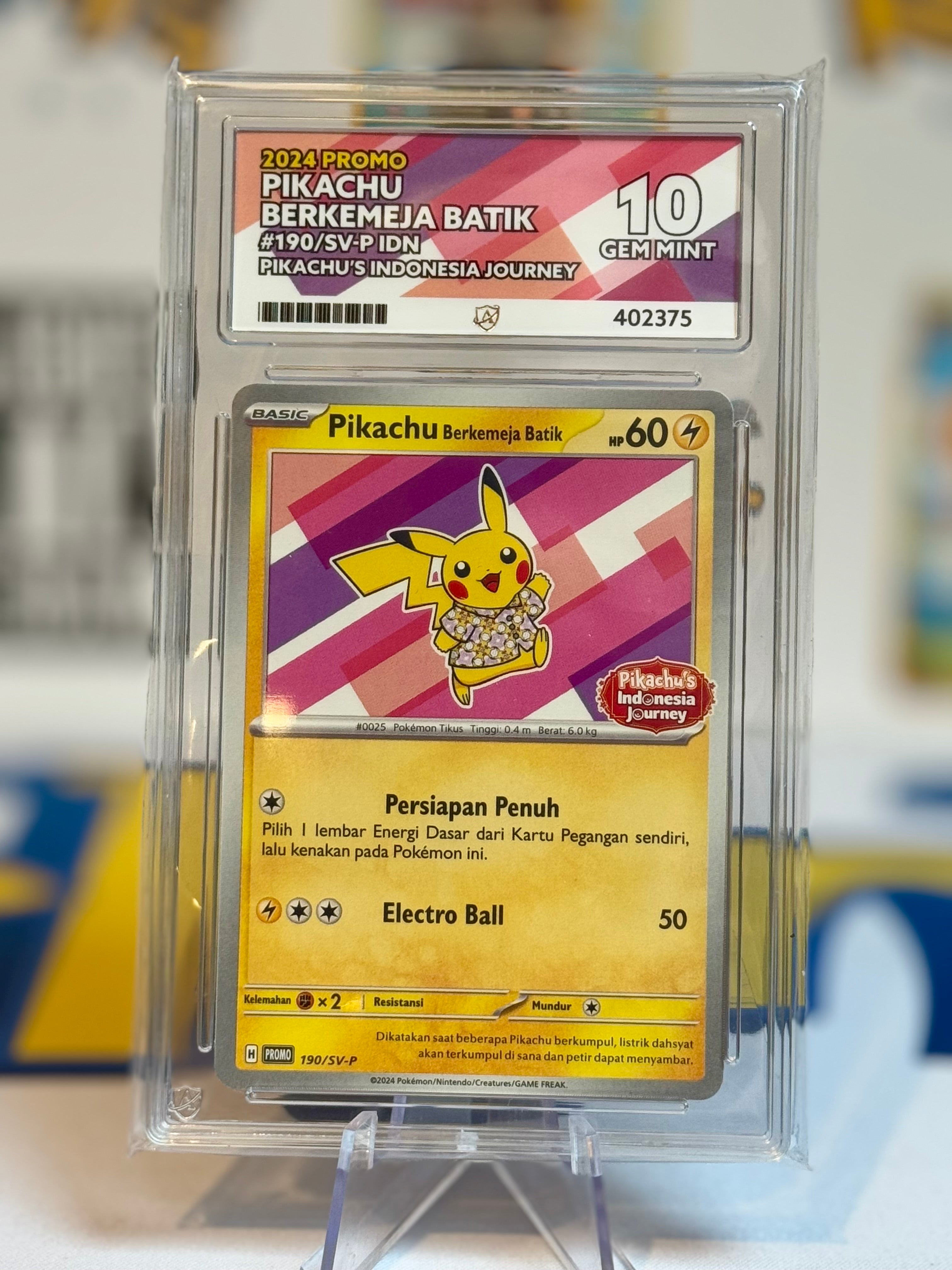 2024 Pokémon Pikachu Berkemanja Batik #1 2024 Pikachu's Indonesia Journey - Pikachu - Ace Set – Kenny's Kards