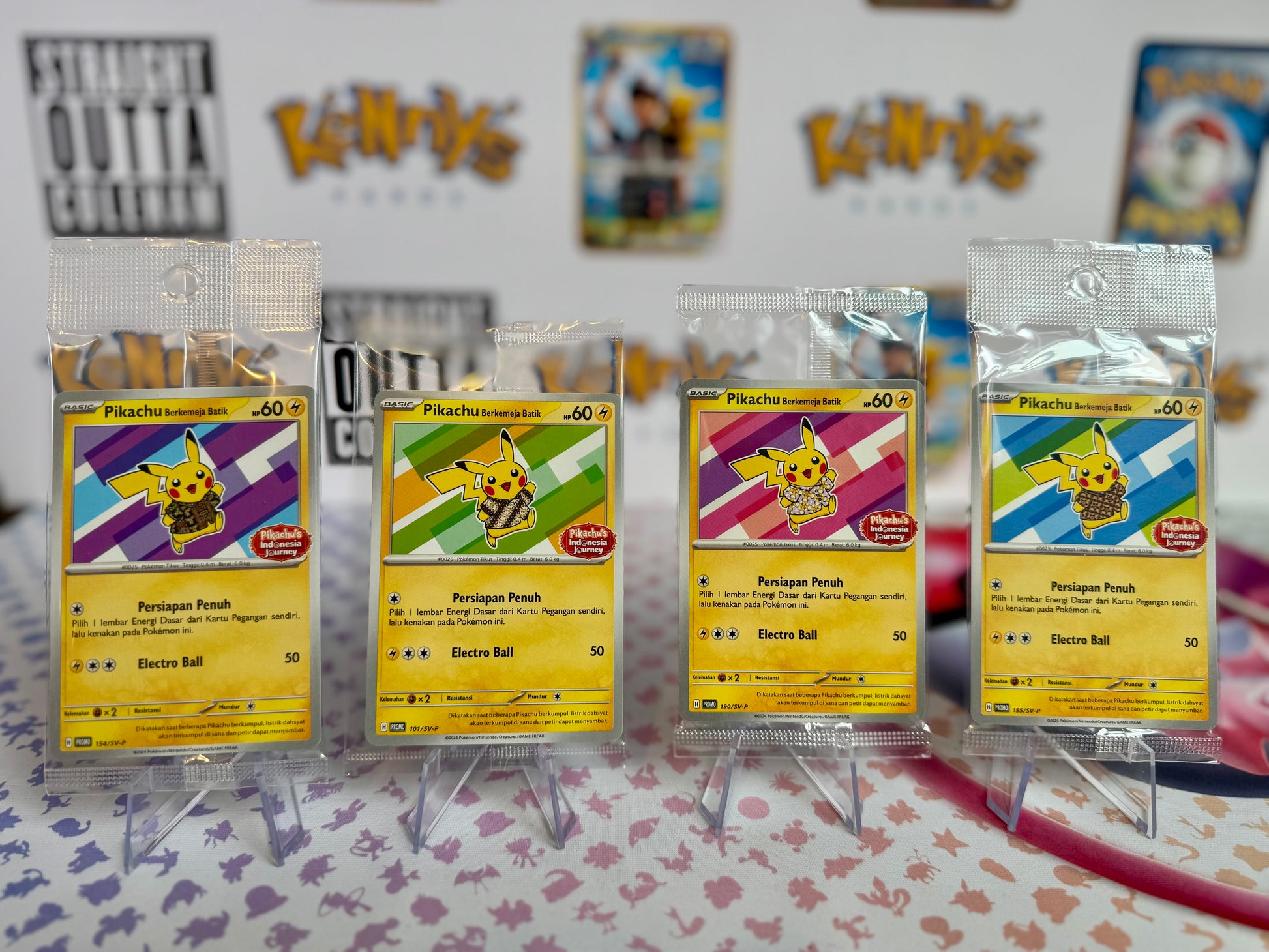 indonesian pokemon cards Complete Set Pokemon TCG Indonesia INDOMILK Stamp Promo 192-201/SV-P (10 cards)